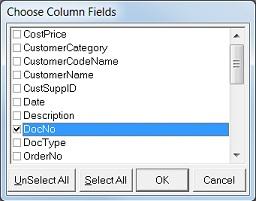 Adding Additional Columns 1. Select the Columns tab from the Properties window. 2. Click Add 3.
