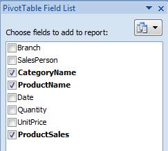 Remove, add and move fields When selecting a field from the data area to move or remove, you need to select the field by placing the mouse pointer on the border of the field and clicking when the