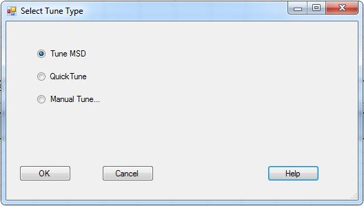4 Click the MS Tune icon to display the Select Tune Type dialog.