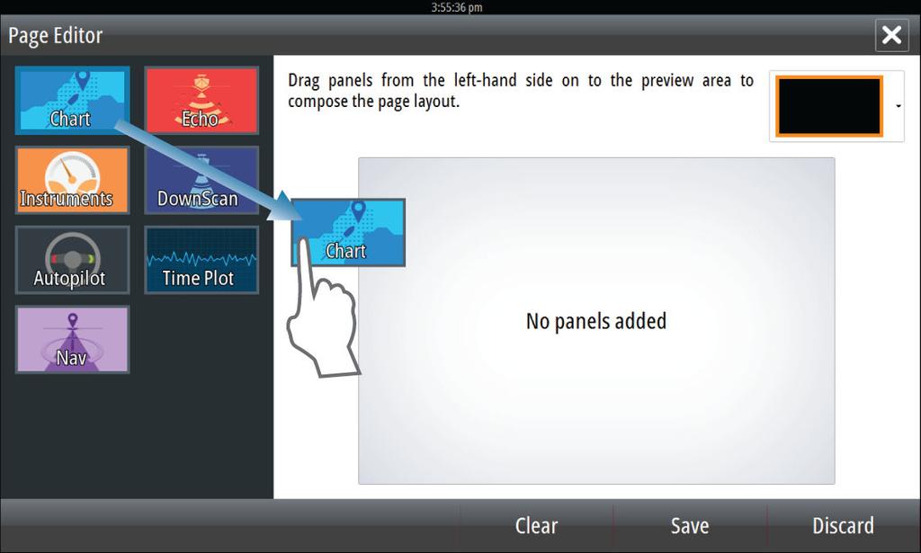 Adding new favorite pages 1. Select the New icon in the favorite panel on the Home page to open the page editor dialog 2.