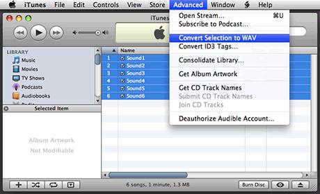 Older versions: Search for your file. then select Convert Selection to WAV from the menu.