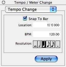 Setting a Tempo You can set the tempo for your session by using Tempo Events, or by using the MIDI tempo controls in the expanded Transport window.