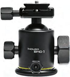 BHD0 BHD1 BHD2 BHD3 BHD-Series Ballheads INDURO BHD dual-action ballheads offer increased load capacities, large ergonomic locking knobs, adjustable drag and tension control, independent panning