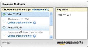 Checkout by Amazon Sample Integration 13 Checkout by Amazon will validate and authorize the payment method selected by the buyer without notifying you of the payment method used.