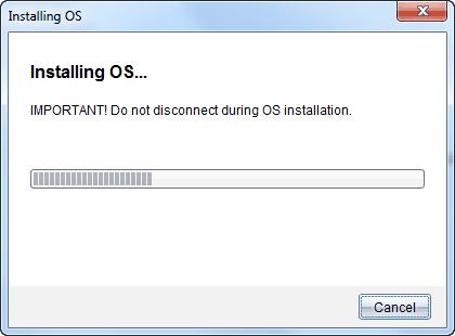 4. When the download is complete, the Information dialogue box opens indicating that the OS file has been successfully transferred to the handheld. You can disconnect the handheld. 5. Click OK.