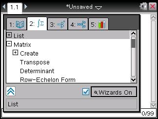 Shows public library (LibPub) objects Using Wizards Some catalogue functions have a wizard to help you enter function arguments. To use a wizard, press e until the Wizards On box is highlighted.