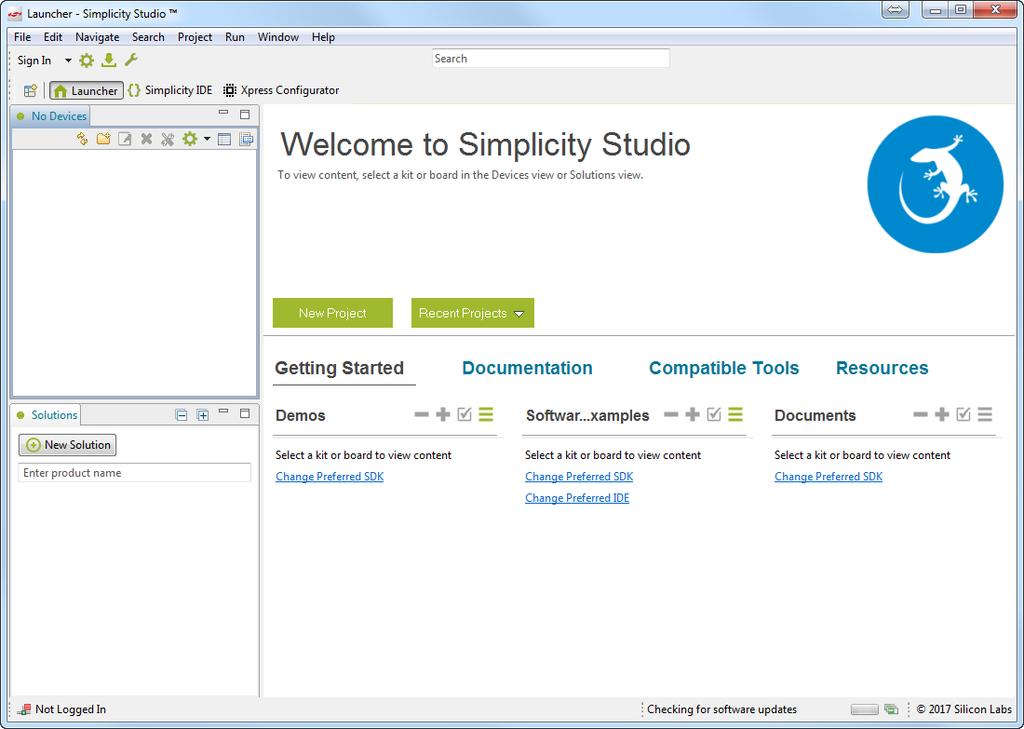 1. Install Simplicity Studio Simplicity Studio is a free software suite needed to start developing your application.