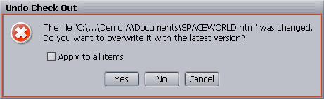 8 Working with File Assets n 3. (Option for users with Administrator rights on at least one item in the selection) Click Advanced. The Undo changes from all users option appears.
