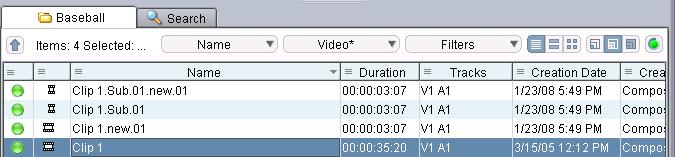 9 Deleting Assets Two video files displayed in the File Locations tab of the Object Inspector You can also see if there are associations in the Avid Timeline.