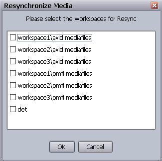 Resyncing Media Files with Avid Shared-Storage Workspaces (Administrators Only) Only media clips such as master clips and rendered effects are checked in by the resync process.