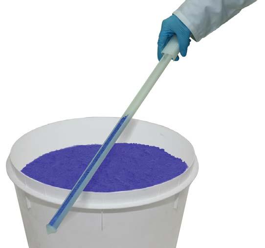 The Powder Probe is suitable for sampling free flowing powders.