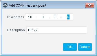 2. Enter the following information, and select OK to save the settings. IP Address Description Enter the IP address of an endpoint you want to test.