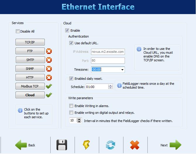 ETHERNET INTERFACE CONFIGURATION - CLOUD From firmware version 1.