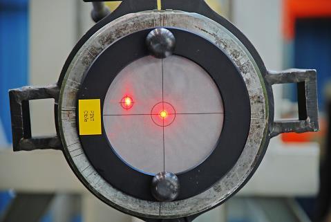 The user should aim the laser beam in the centre of the target using special adjustment