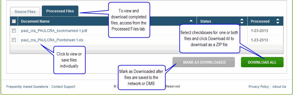 Job Submission (continued) 5. Download and Save Output Files At the Dashboard, click the Client name associated with the completed job. The User is directed to the Client Details page.