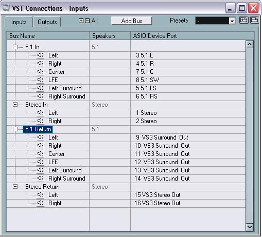 Asio 2.0 : Input/Output Routing Assigning inputs and outputs From here on, all assignment of VST inputs and outputs is made within Nuendo.