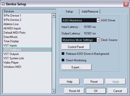 Asio 2.0 : The ASIO 2.0 Driver From 3rd Party Applications Selecting the Driver Steinberg Nuendo From within Steinberg s Nuendo select the menu item Devices > Device Setup.