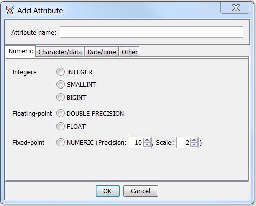5.3 DATA TYPES EASIK supports many SQL data types for attributes, and allows you to specify any additional data type supported by your database.