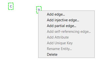 4.1.1.2 Add Edge EASIK supports four types of edges:normal edges, Injective edges, Partial edges, and Self-referencing partial edges.
