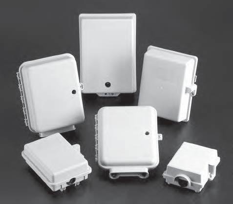 Cable Demarcation Enclosure Maximum Protection The enclosure is molded of rugged impact-resistant thermoplastic resin that offers superior protection from vandalism and also has a padlock tab for
