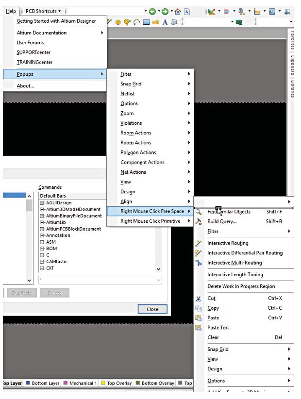 2 MENU BAR ITEMS The menu bar items may also be customized in the Altium Designer environment as well.