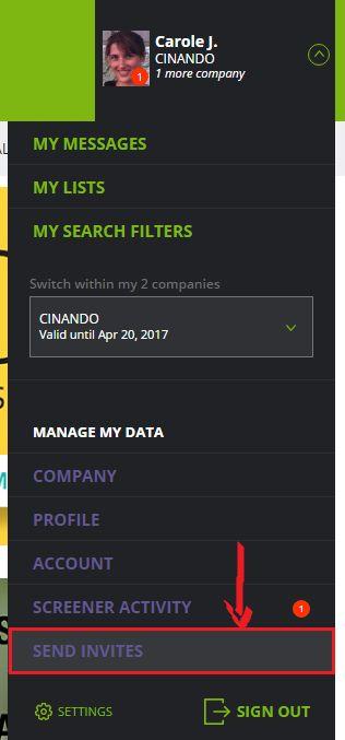 Send invites from the Cinando website Step 1: Access your Send Invites page