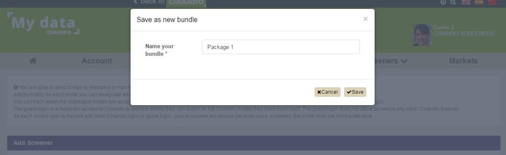 as a bundle by clicking on Save as a new bundle Name your bundle The next