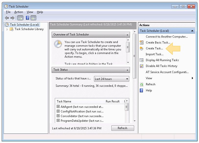 System Setup and Maintenance 7 Maintenance Procedures To run the script using the Windows Task Scheduler program: 1 Start the Windows Task
