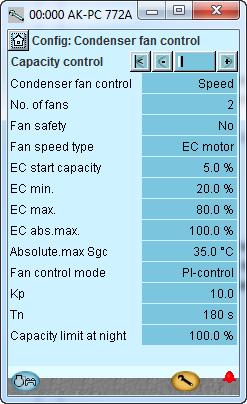 In our example we use a number of fans that are all speed-controlled in parallel. The settings shown here in the display.