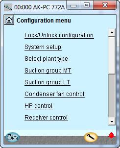 Configuration - continued Setup control of high pressure 1. Go to Configuration menu 2. Select HP control 3.