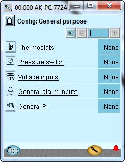 Configuration - continued Setup Functions for General purpose 1. Go to Configuration menu 2. Select General purpose 3.