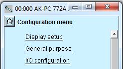 Configuration - continued Configuration of inputs and outputs 1. Go to Configuration menu 2. Select I/O configuration 3.
