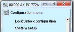 Configuration - continued Lock configuration 1. Go to Configuration menu 2. Select Lock/Unlock configuration 3. Lock Configuration Press in the field against Configuration lock. Select Locked.