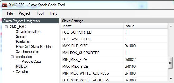 support 2 To generate the slave stack code and ESI-file with