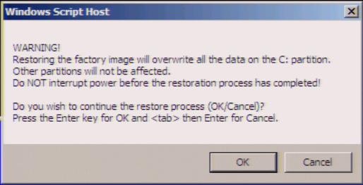 [Enter]. Figure 12 System recovery selection screen Step 7.