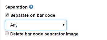Automatic document separation on barcode You can set up the activity to separate documents automatically, when a barcode is read. To set up automatic separation based on barcode: 1.