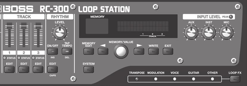 Using LOOP FX You can apply an effect to the sound of each track. This effect is called a LOOP FX. The effect will be applied in synchronization with the phrase memory tempo. Turning LOOP FX On/Off 1.