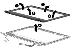 11. If it is necessary to replace the display bezel or any of the non-touchscreen display assembly subcomponents: a.