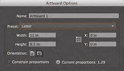 Commands such as View > Fit Artboard In Window apply to the active artboard. Next, you will edit the active artboard size by choosing a preset value.