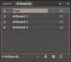 15 Click the upper-right artboard (04 Artboard 4), and drag it below the original letter-sized artboard (01 Artboard 1). Align the left edges of the artboards.