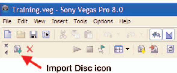 Importing XDCAM HD Media Click on the Import XDCAM Disc Icon to open the