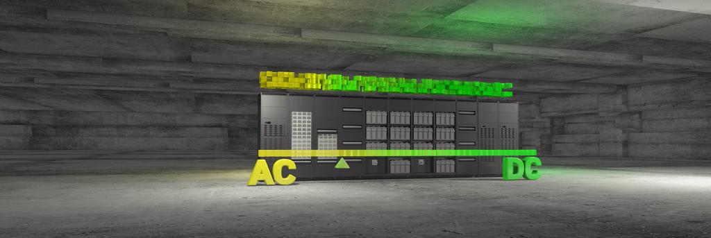 flexible AC & DC power - combined The allows AC and DC feed from the same power system Converged Power Solution - AC and DC output combined in a space-saving, efficient and scalable solution.