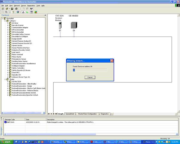 FIELDBUS INTERFACE COMMUNICATIONS GUIDE 13. When the software has finished browsing, the network displayed on your screen should appear similar to the one shown below.