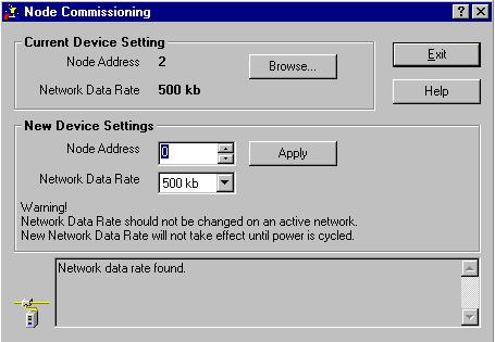 Enter 0 in the New Device Settings: Node Address box. 6. Click Apply and exit the dialog. The network must not be active when performing node commissioning on the 1747-SDN module.