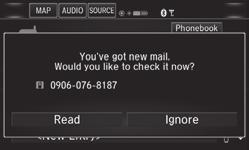 Receiving and Responding to Messages When you receive a new message, a pop-up appears on the touchscreen. You can view the message when the vehicle is stopped.