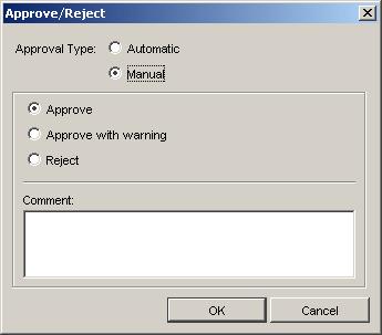 1 If you select Automatic as approval type, the approval state will automatically show the result of the approval task (Publish on Web). Choose Manual if you want to set the approval status yourself.
