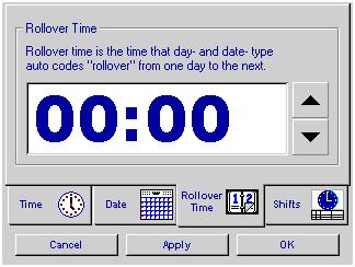Section 7: Setup Functions The Rollover Time Screen NOTE: Rollover times between 12:00 PM and