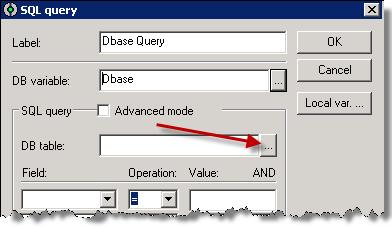 108. Select the Dbase variable and then click the OK button. 109.