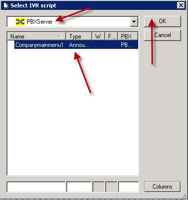 45. From the drop down list, select PBXServer and then select the