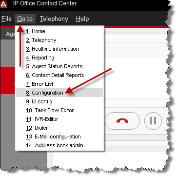 Open the IP Office Contact center software and login with Administrator